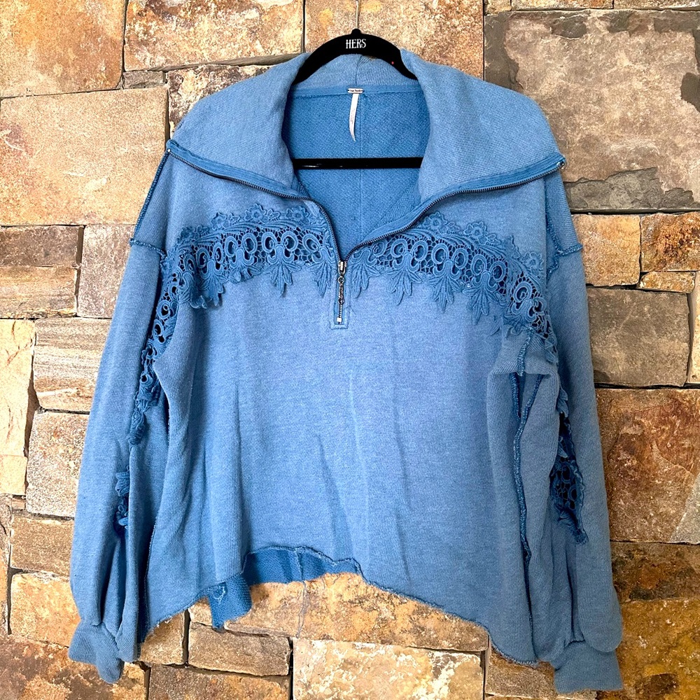Free People 1/4 Zip Crop